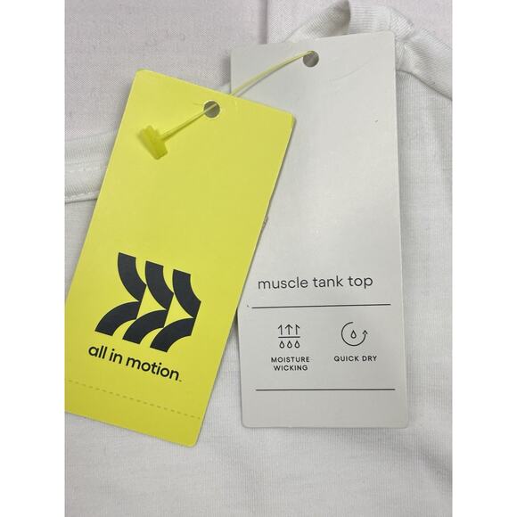 NWT All In Motion Women's Muscle Tank Top Sleeveless White Size L Boxy Fit - Picture 3 of 6